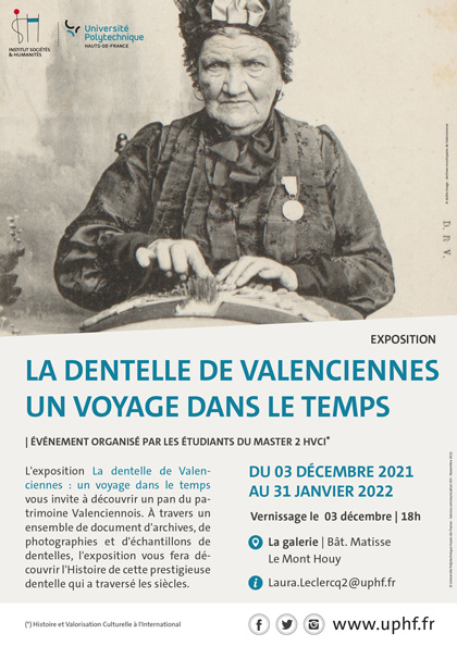 [EXPOSITION] La dentelle de Valenciennes : un voyage dans le temps > Du 03 décembre 2021 au 31 janvier 2022 à la galerie du bâtiment Matisse du campus Mont Houy