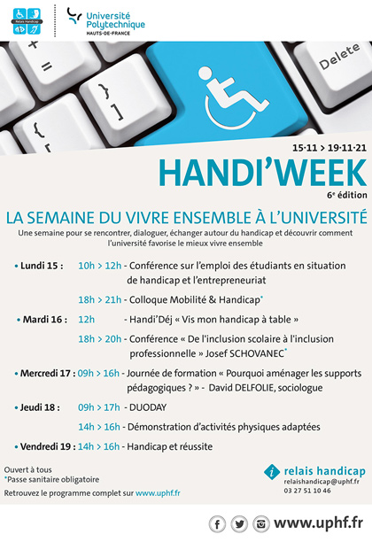 Handi'Week 2021 - La semaine du Vivre Ensemble à l'Université Polytechnique Hauts-de-France - 6ème édition