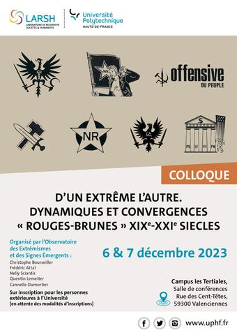 Colloque « D'un extrême l'autre. Dynamiques et Convergences « Rouges-Brunes » XIXe -XXIe Siècles » - 6 et 7 décembre 2023
