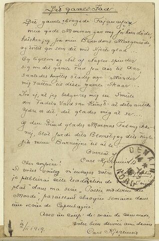 lettre de Carl Kjersmeier