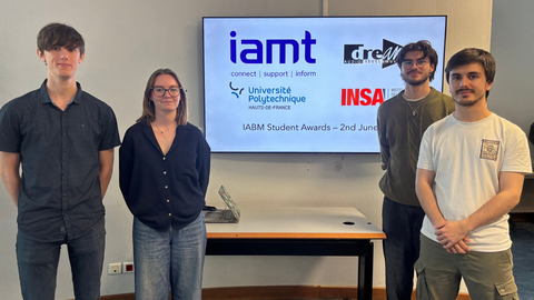 Le quatre étudiants gagnants du concours IAMT 2026