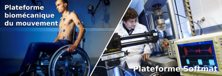 le département BioMotH s’appuie sur différentes plateformes expérimentales de hautes technologies (Mobilité humaine/Biomécanique du mouvement, Softmat).